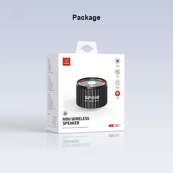 XUNDD Mini Trådlös Högtalare Bluetooth V5.4 TWS Stereoljudlåda Stöder TF-kort Svart
