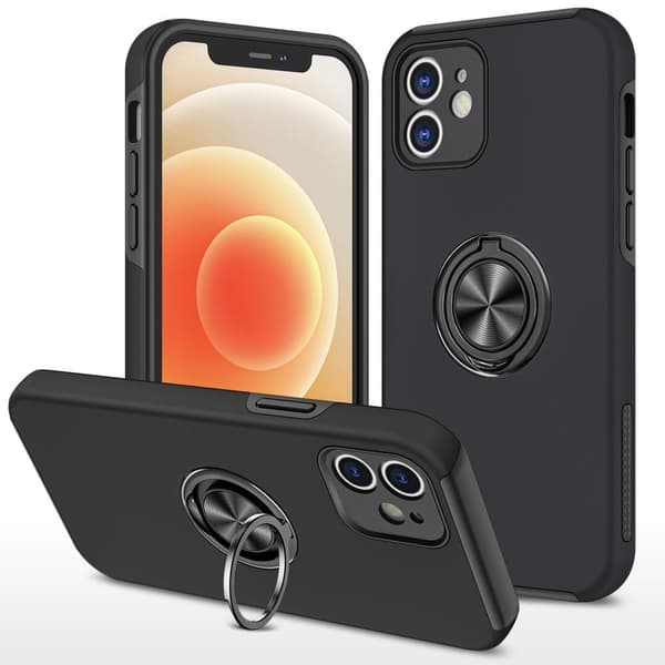iPhone 12 Mini Hybrid Deksel Med Fingerring - Svart Black