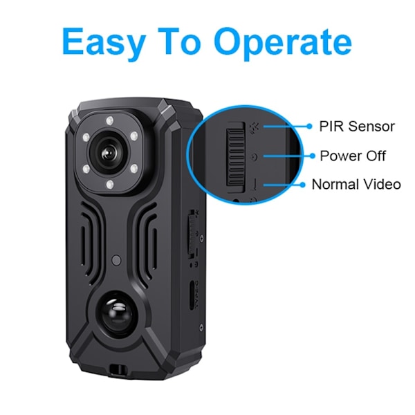 MD37 Video Recorder 2K Sport Camera Cykel med IR-CUT AP Hotspot Black