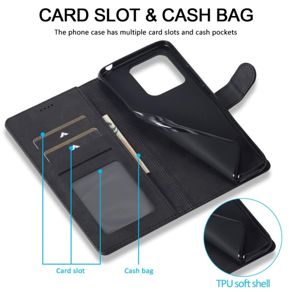 LC.IMEEKE Lommebokveske Deksel for Xiaomi Redmi 13C Black