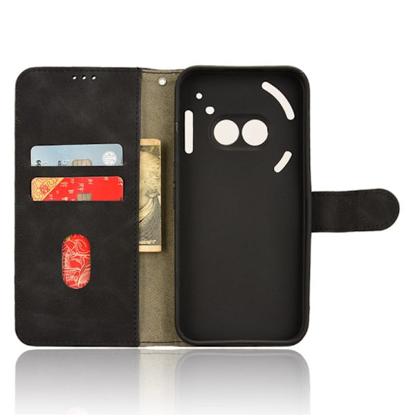 För Nothing Phone (2a) Plånboksfodral Skin-Touch fodral - Svart Svart