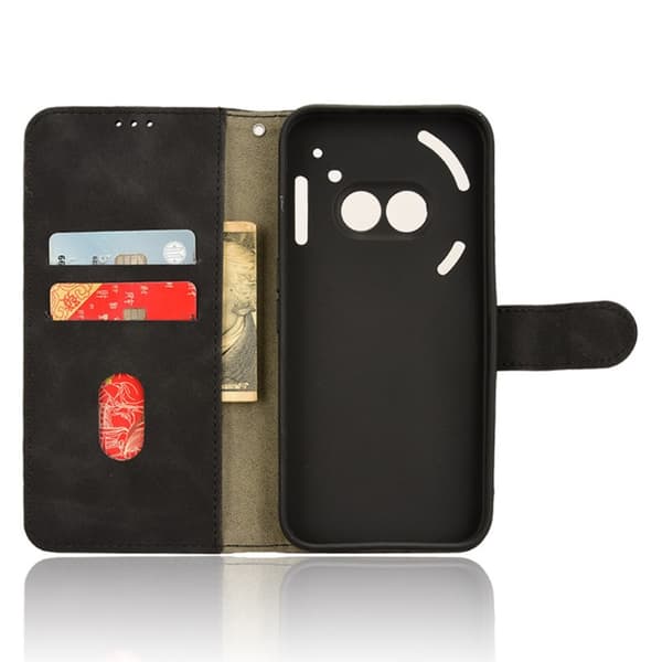 Til Nothing Phone (2a) Pungcover Skin - Touch Foldestativ Læder Telefoncover Black