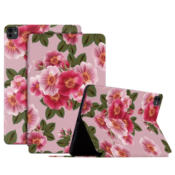 Till iPad Pro 11 (2024) Fodral Flip Stativ Smart Surfplattefodral - Peony multifärg