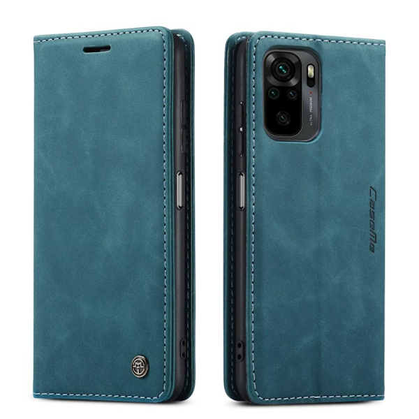 CASEME Retro tegnebog taske til Xiaomi Redmi Note 10 4G/Note 10S - Blå Blue