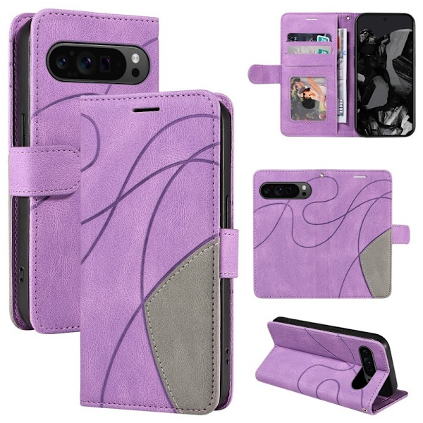 Til Google Pixel 9 Pro XL KT-serie-1 dobbeltfarve etui Purple