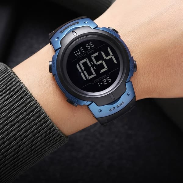 SKMEI Digital Elektronisk Armbandsklocka Klocka Dubbel Tid - Army Grön