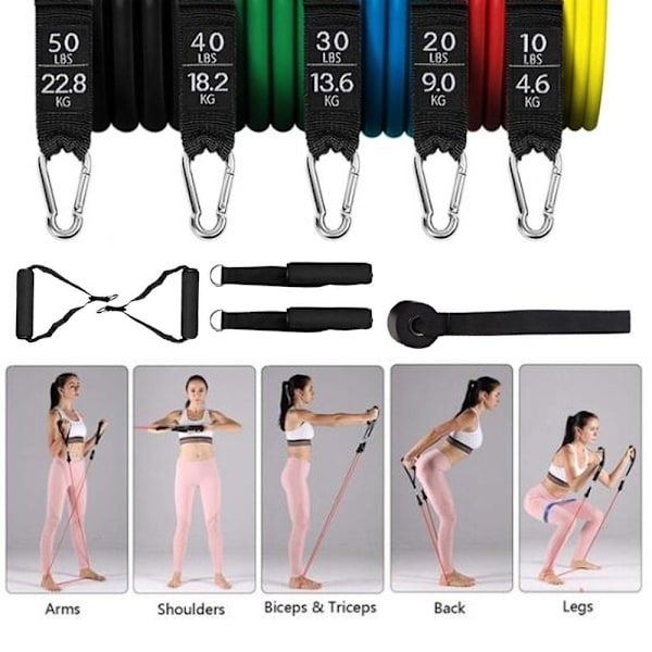 Fitness Puller Resistance Belt Training Elastic Gym Kehonrakennus Black