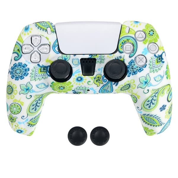 DATA FROG För Sony Playstation 5 Silikonskydd Spelkontrollskydd med 2 Rocker Caps multifärg