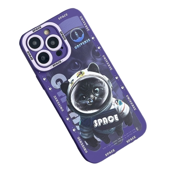 TPU-deksel for iPhone 15 Pro Max - Katt - Lilla Purple