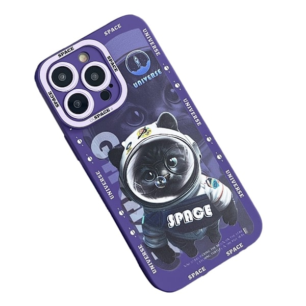TPU telefonfodral Skal för iPhone 15 Pro Max Fodral Katt - Lila Lila