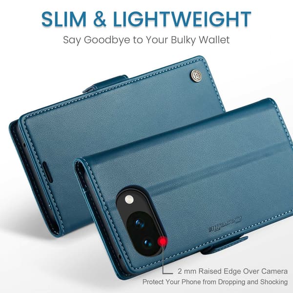 CASEME Til Google Pixel 10a RFID Blokkerende Lommebokdeksel Blue