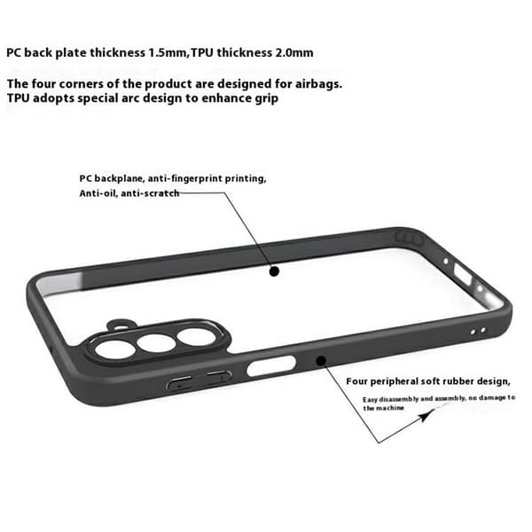 För Samsung Galaxy A26 5G  Skal Transparent Mobilskal Transparent