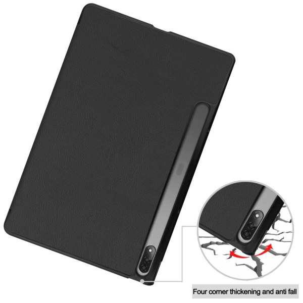 For Lenovo Tab P12 Pro Tri-fold Stand Tablet Case - Black Black