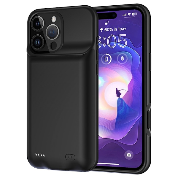 Laderetui med 7000 mAh oppladbart batteri for iPhone 16 Pro Transparent