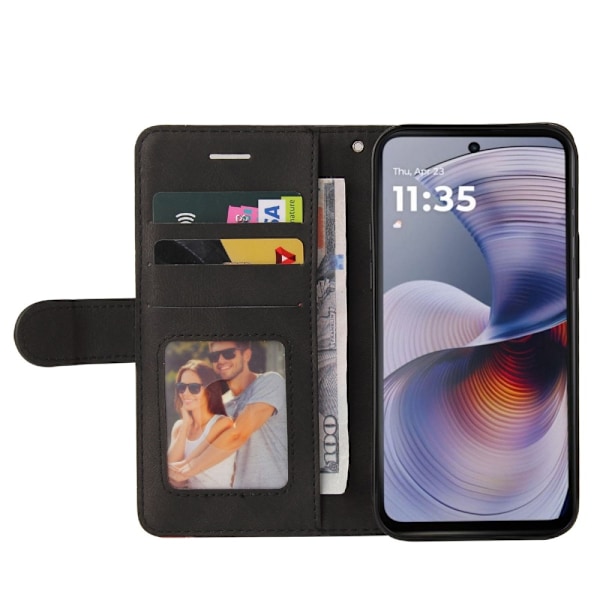 Til Motorola Moto G55 KT-serie-1 dobbeltfarve Black