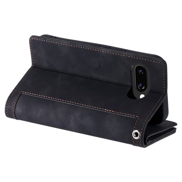 Til Google Pixel 9A Etui med Lynlåslomme og 9 Kortlommer Black