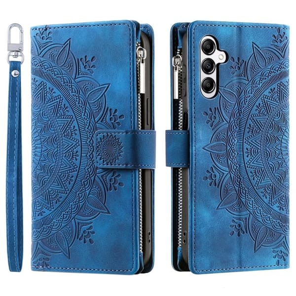 Til Samsung Galaxy A17 / A26 tegnebogscover Cover Shell Mandala Blomstermønster Blue