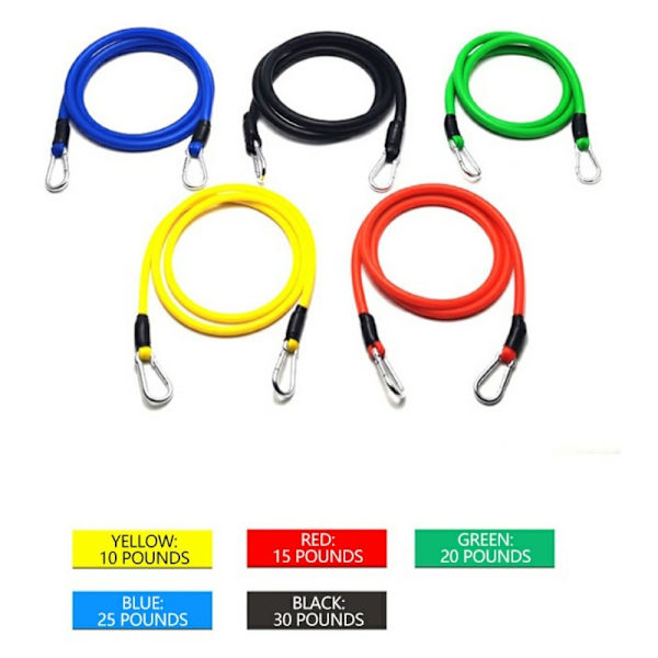 11 kpl/setti Fitness Resistance Bands -harjoittelu Kotikuntosaliharjoittelu Black