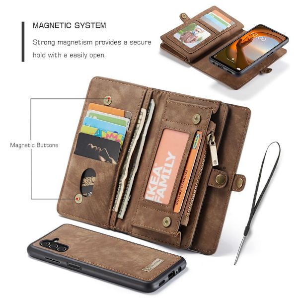 CASEME til Samsung Galaxy A13 5G/A04s 4G 2-i-1 Aftagelig - Kaffe Brown