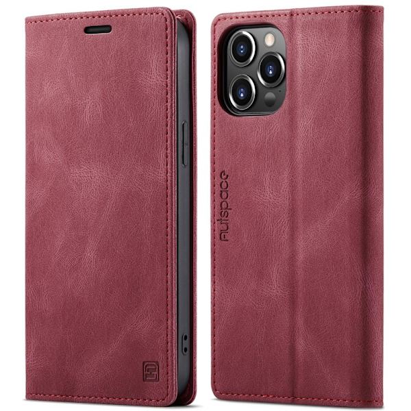 AUTSPACE A01 Lommebok - deksel iPhone 13 Pro Max - Rød Red