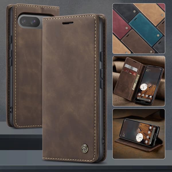 CASEME For Google Pixel 10 Pro / Pixel 10 Etui med Stativ Dark brown