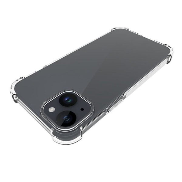 För iPhone 15 Plus TPU + Akryl Anti-dropp Fodral Skal Transparent