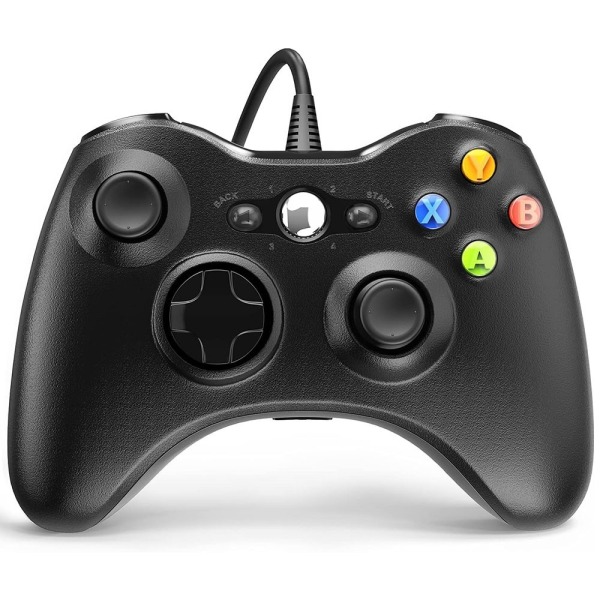 Gamepad Joystick spelkontroll för Xbox 360 PC Windows Svart