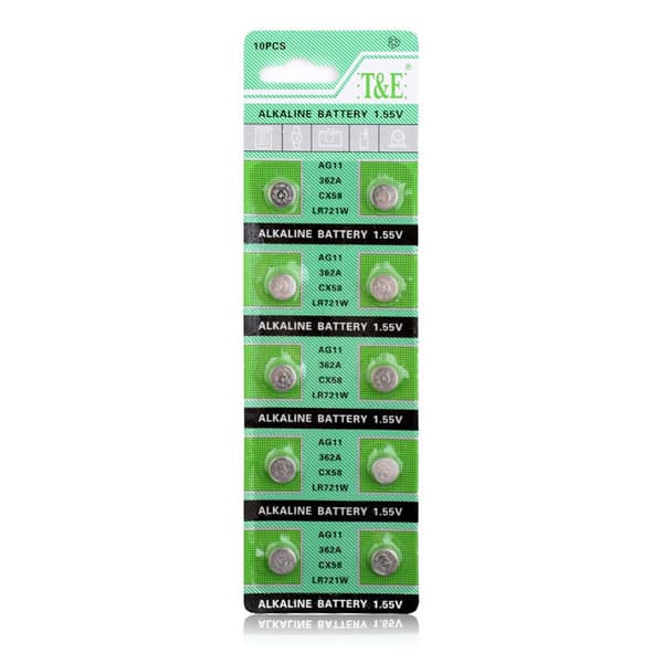 Alkalisk knappcellebatteri SR58/V362/AG11 Stor pakke Silver