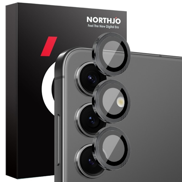 NORTHJO för Samsung Galaxy S25 Härdat Glas Kameralinsskydd Svart