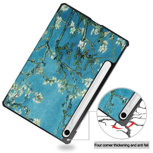 Til Samsung Galaxy Tab S10 Lite / S10 FE / S9 FE Etui med Mønster og Stativ - Apricot Multicolor