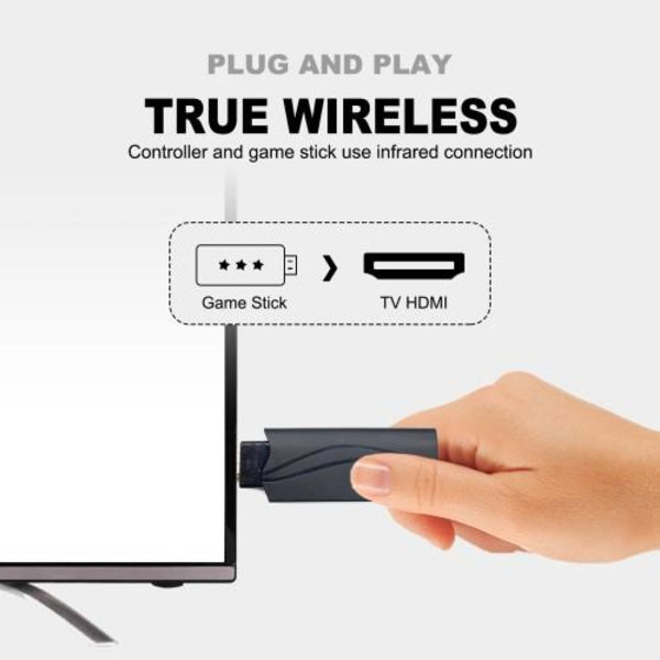 Klassisk Spillboks 8-Bits Underholdningssystem TV-Spillkonsoll (Innebygd 628 Spill) Black