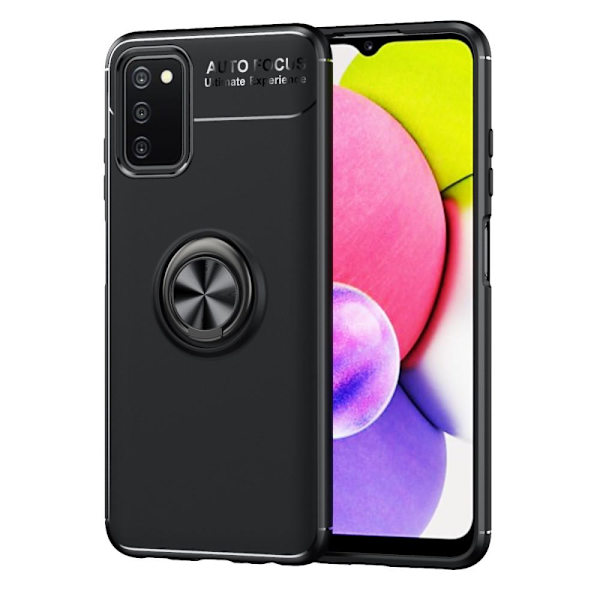 Finger Ring Kickstand TPU-etui for Samsung Galaxy A03s Black