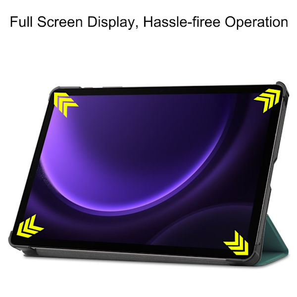 Tri-fold Smart-etui med stativ for Samsung Galaxy Tab S9 FE Green
