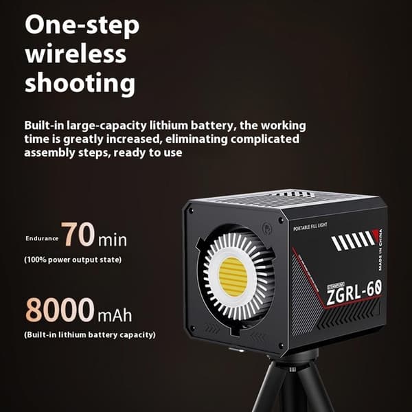 Video Light LED High Power Fyld Light Fotografering Video Shooting Scene Light Black