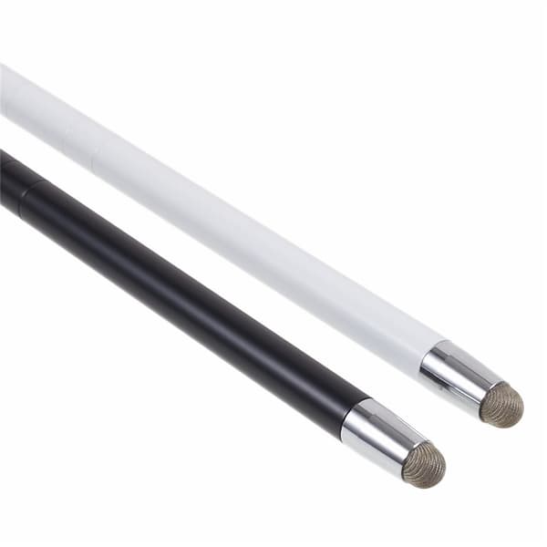 Stylus touchpenna Dubbla spetsar infällbar passiv styluspenna skrivning teckning Vit