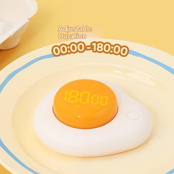Magnetisk egg Timer kjøkkentimer med forover/bakover-modus matlaging studie arbeid White