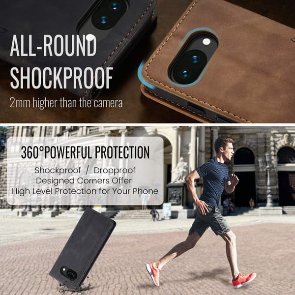 CASEME Til Google Pixel 10A Etui Stativ Telefon Cover Black