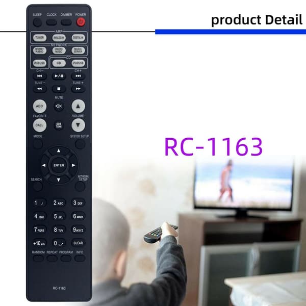 Fjernbetjening Udskiftning RC-1163 til DENON AV Receiver Black