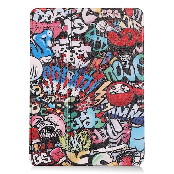 Til iPad Air 11 (2024) Etui Tre-fold Stativ Tablet Cover - Graffiti Multicolor