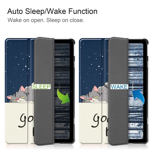 Nokia T21 Trifold Stand Sleep Wake Tablet Cover Case - Cat Multicolor