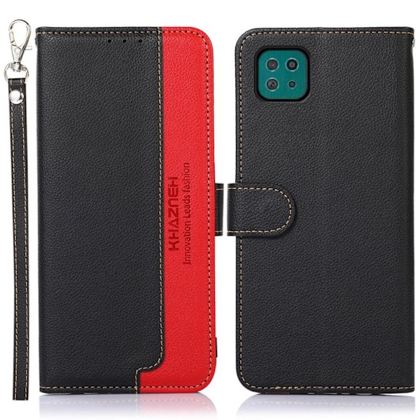 KHAZNEH Phone Cover for Samsung Galaxy A22 5G - Black & Red Black