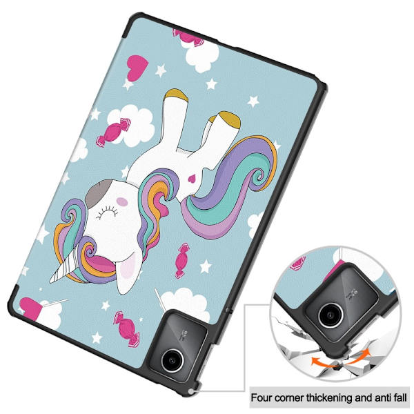 Til Lenovo Tab M11 Trifoldet Stativdæksel - Horse Multicolor