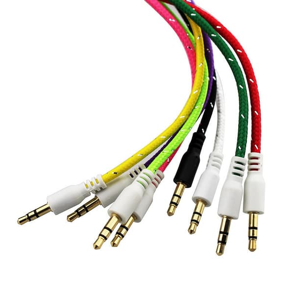 3,5mm aux kabel 1 meter Nylon Black