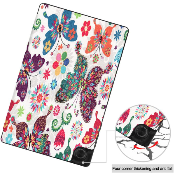 Kolminkertainen telinekotelo Lenovo Tab M10 HD Gen 2 - Butterfly Multicolor