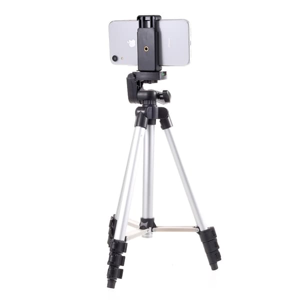 Justerbar stativholder med telefonklips, klemmebredde: 57 - 83mm Silver