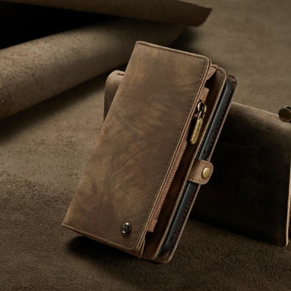 CASEME iPhone 13 Retro plånboksfodral - Brun Brun