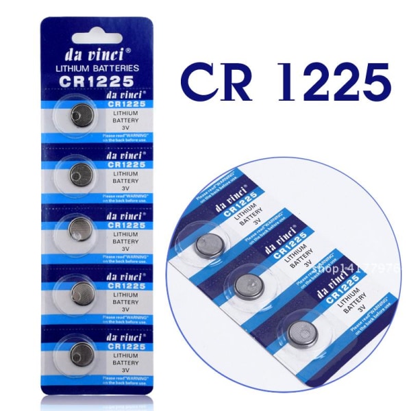Button Cells Battery CR1225 - 5 pcs Silver