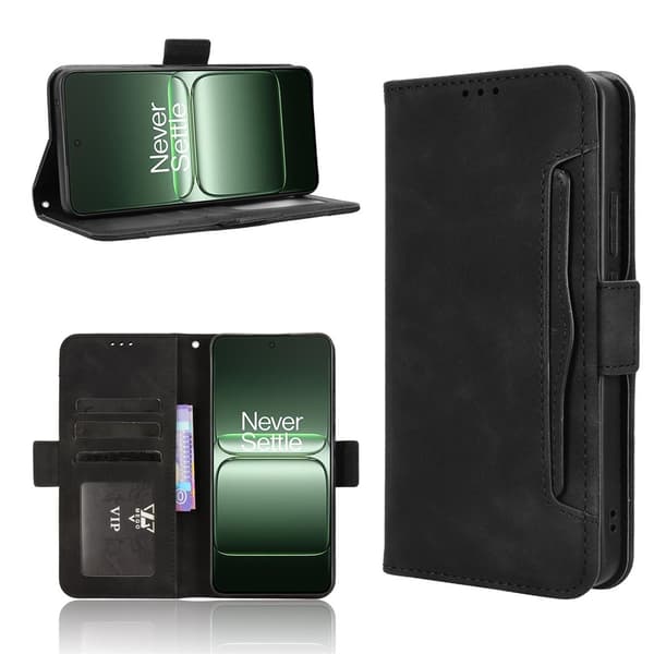 Til OnePlus Nord CE5 5G Case Pung Etui Shell Telefon Case Ekstra kort - Sort Black