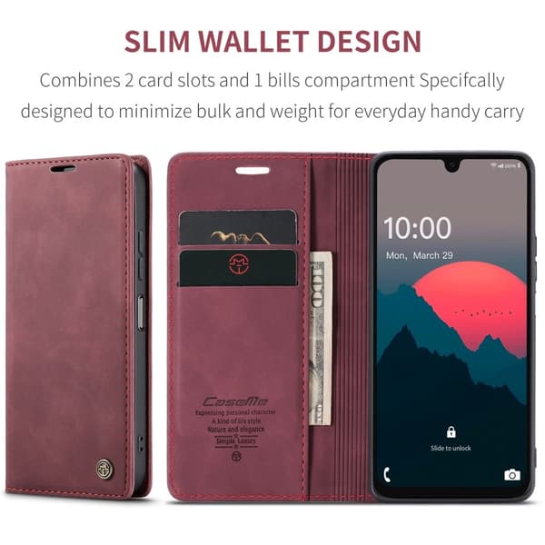 CASEME Retro Lompakkokotelo Samsung Galaxy A26 Red