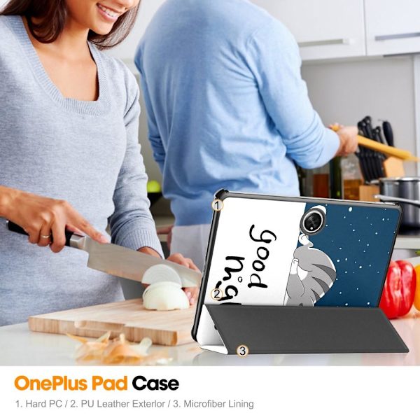 Til OnePlus Pad Trifold Stand Tabletcover - etui - Kat Multicolor